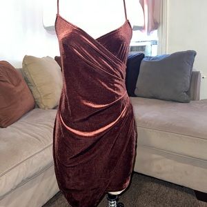 Velvet Brown Club Mini Dress